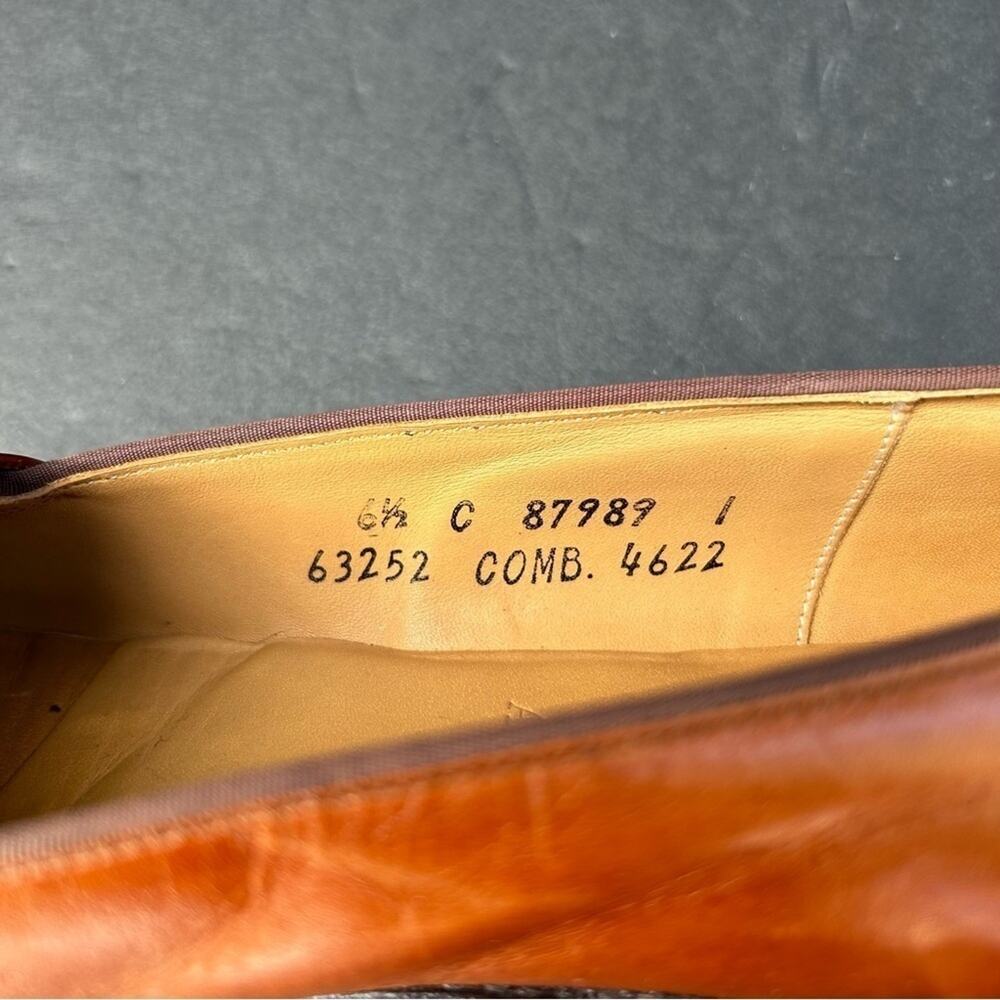 Allen Edmunds Avalon Two-Tone Loafers, Brown Leather w/ Embossed Croc, Size 6.5 - Picture 16 of 16